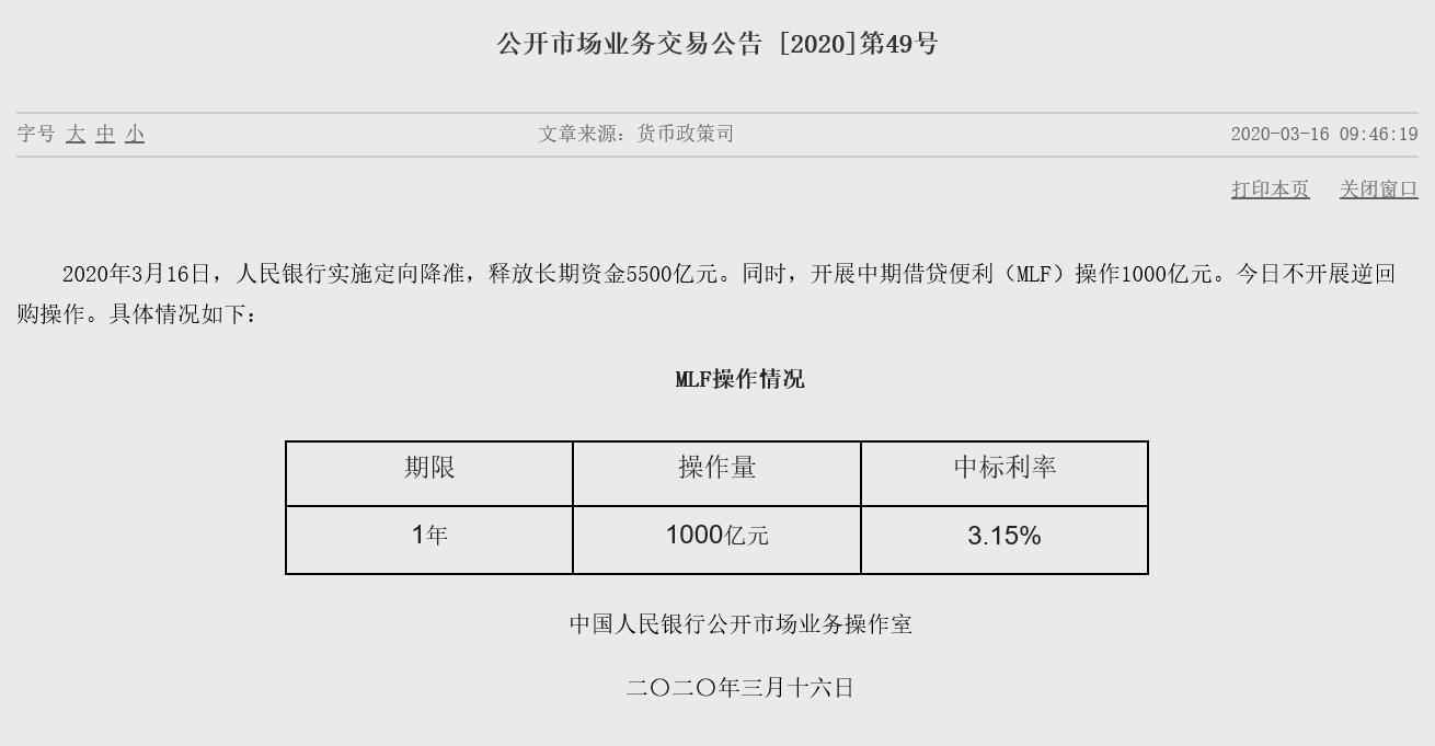 央行1000亿MLF怎么回事 央行为什么开展1000亿MLF原因曝光