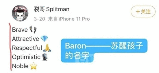 苏醒廖语辰复合是真的吗？廖语辰生下的男孩Baron是谁的？