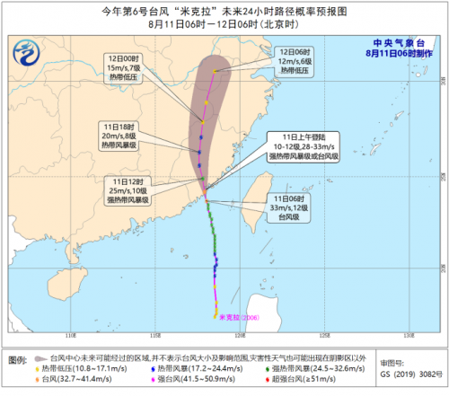 台风米克拉最新消息路径图：2020年6号台风最新位置