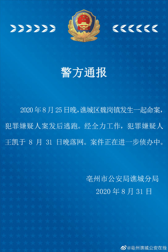亳州16岁犯罪嫌疑人已落网 王凯杀害婶婶案始末