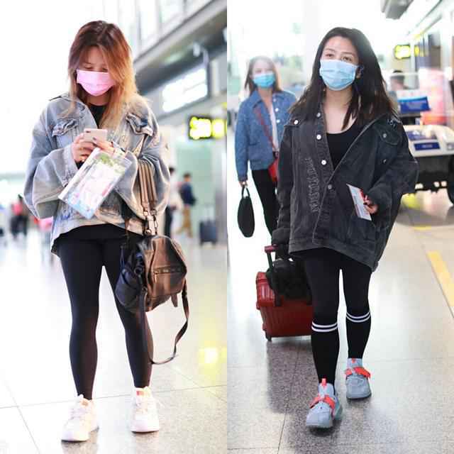 何洁终于放弃廓形上衣,挑战修身长风衣肚子好圆,小腿肌肉好发达