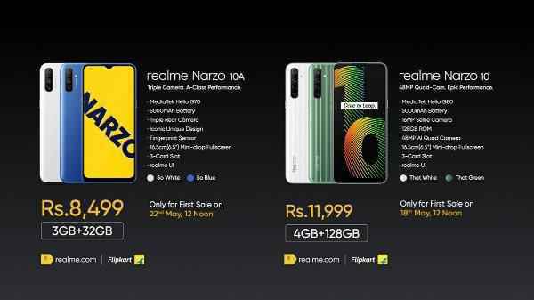 Realme Narzo 10/10A发布:搭载联发科Helio G80处理器