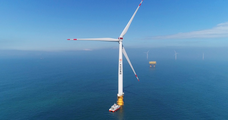 粤港澳大湾区首个大容量海上风电项目投产
