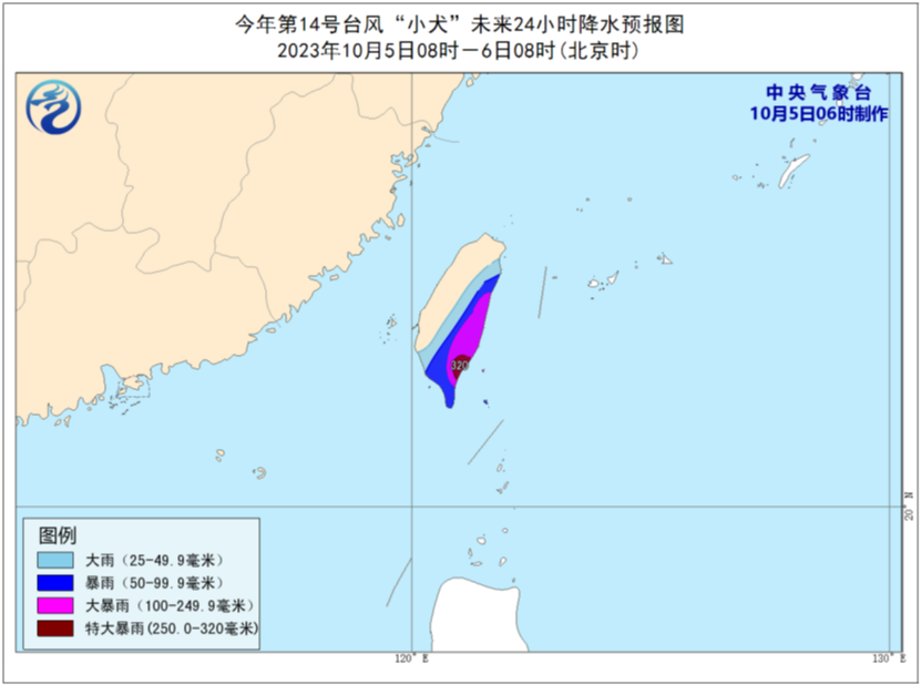 台风小犬登陆时间地点更新 14号台风最新路径图位置走向