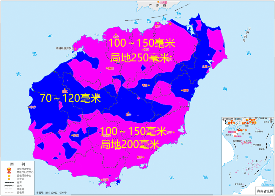 2023年10月18日08时～21日08时累积雨量预报图